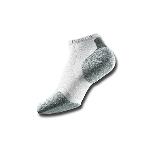 Thorlos Thin Cushion Experia Micro Mini Crew Sock Size: L, White with a Helicase Sock Ring