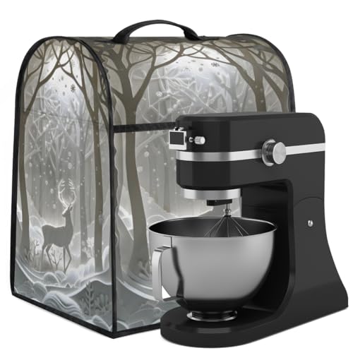 Coffee Maker Cover Winter Deer Kitchen Appliance Covers Small Appliance Covers Blender Cover Juicer Cover Dust Covers for Kitchen Appliances with Top Handle and Pockets,Washable,B939
