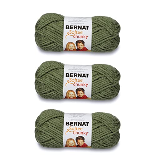 Image of Bernat Softee Chunky Forest Yarn - (Pack of 3) 100g /3.5oz - Acrylic - 6 Super Bulky - 108 Yards - Knitting /Crochet