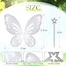 Sratte Fairy Princess Butterfly Wings Girls Kids Butterfly Costumes Set Star Wands Adults Christmas Birthday Party(White, Silver)
