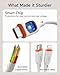 LERTOSEN for Apple Watch Charger,3-in-2 Silicone Multi Charging Cable Travel Fast Charger Cord with USB C/Lightning Ports –Tangle-Free for iWatch Ultra/SE/10-1, iPhone 16-12/PS5/Nintendo Switch-4FT