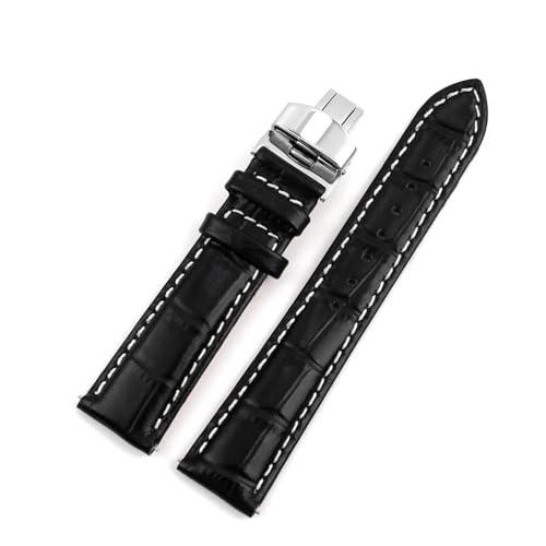 Bracelet montre 20mm cuir véritable de vache avec boucle acier