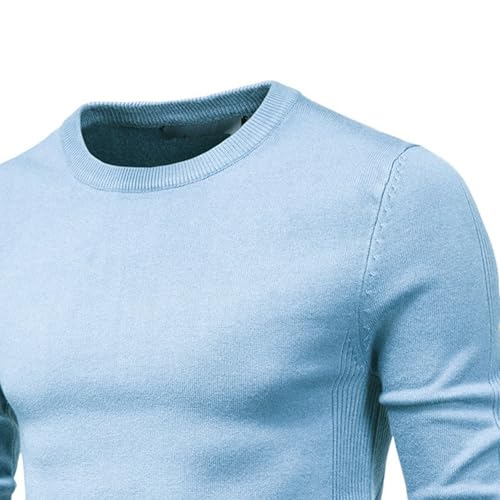 Mens Crewneck Pullover Sweater Slim Fit Lightweight Long Sleeve Knitted Sweaters Casual Plain Dress Sweater3