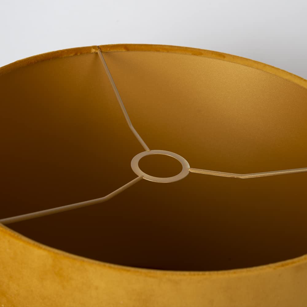 Uniqq Abat-jour velours ocre jaune Ø 35 cm - 20 cm de haut