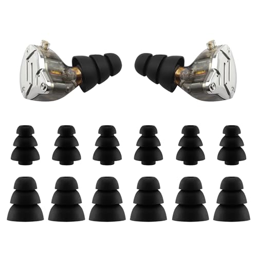 NANLANFAN Ear Tips for KZ ZS10 Pro, Silicone, 6 Pairs (S/L)
