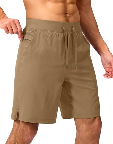 Image of Soothfeel Men's Running Shorts with Zipper Pockets 9 inch / 7 inch / 5 inch Quick Dry Eight Basketball Gym Workout Athletic Shorts