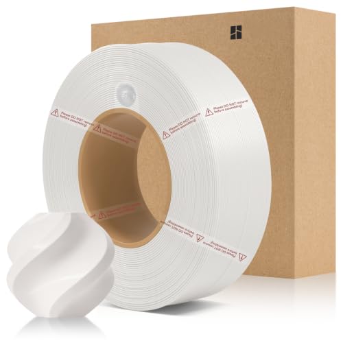 COMTREE Bamboo PLA Basic Refill Filament 1.75mm 1 KG (2.2lbs) with RFID for Bambu Lab A1/X1/P1 Series 3D Printers Easy to Print 3D Printing Filament No Spool +/- 0.03mm (Jade White 10100)