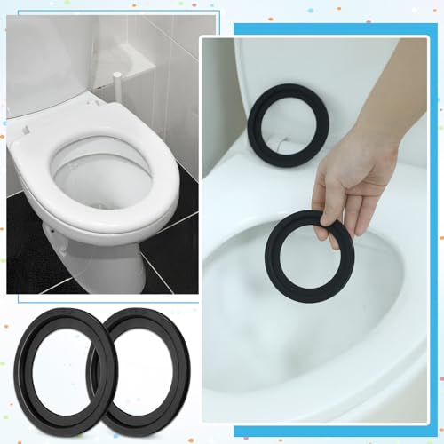 Image of 2 PCS Black RV Toilet Seal, Replacement Rubber 300 /310 /320 RV Toilet Seal, RV Toilet Replacement Equivalent to Part Number 385311658