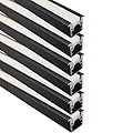 JARBIH 6PACK 1M Led Aluminum Profile, 10x10mm U Type Aluminum Channel Diffuser with Milky Silicone Cover, Kitchen Cabinet Closet Lamp LED Strip Shelf Light Channel Holder(Black)