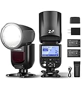NEEWER Z1-C フラッシュストロボ TTLラウンドヘッド スピードライト 76Ws 2.4G 1/8000s HSS 10レベルLEDモデリングランプ 2x2600mAhリチウムバッテリ...