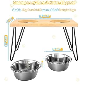 ROTHLEY-Elevated-Dog-Bowls-Raised-Dog-Bowl-Stand-for-Large-Dogs-Oak-Wood-Dog-Food-Stand-with-2-Stainless-Steel-Bowl-Set-Aesthetic-Modern-Dog-Feeding-Table-with-Non-Slip-Hairpin-Legs-for-Tall-Dogs - Cucciolini Doodles   ROTHLEY-Elevated-Dog-Bowls-Raised-Dog-Bowl-Stand-for-Large-Dogs-Oak-Wood-Dog-Food-Stand-with-2-Stainless-Steel-Bowl-Set-Aesthetic-Modern-Dog-Feeding-Table-with-Non-Slip-Hairpin-Legs-for-Tall-Dogs