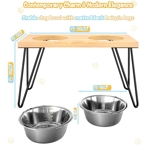 ROTHLEY-Elevated-Dog-Bowls-Raised-Dog-Bowl-Stand-for-Large-Dogs-Oak-Wood-Dog-Food-Stand-with-2-Stainless-Steel-Bowl-Set-Aesthetic-Modern-Dog-Feeding-Table-with-Non-Slip-Hairpin-Legs-for-Tall-Dogs - Cucciolini Doodles   ROTHLEY-Elevated-Dog-Bowls-Raised-Dog-Bowl-Stand-for-Large-Dogs-Oak-Wood-Dog-Food-Stand-with-2-Stainless-Steel-Bowl-Set-Aesthetic-Modern-Dog-Feeding-Table-with-Non-Slip-Hairpin-Legs-for-Tall-Dogs
