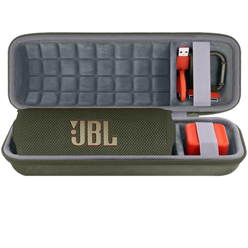 co2CREA Hard Travel Case Replacement for JBL Flip 7 Flip 6 FLIP 5 Waterproof Portable Bluetooth Speaker (Green Case)