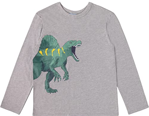 BCOOL 4 Pack Long Sleeve Shirts for Boys, Kids Cotton Blend Plain Printed Tshirts, Full Sleeved Crewneck Tees2