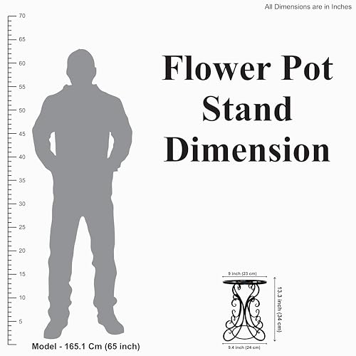 Dime Store Plant Stand Flower Pot Stand For Balcony Living Room Outdoor Indoor Plants Plant Holder Home Decor Item (Mini Planter) (Black)