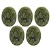 5pcs Massage Hot Stones Set Olive Green Jade Stones|Deep Stone Massage Kit for Spa|Great for Relaxing Body Fatigue|Heavy, Thick, and Well-Polished