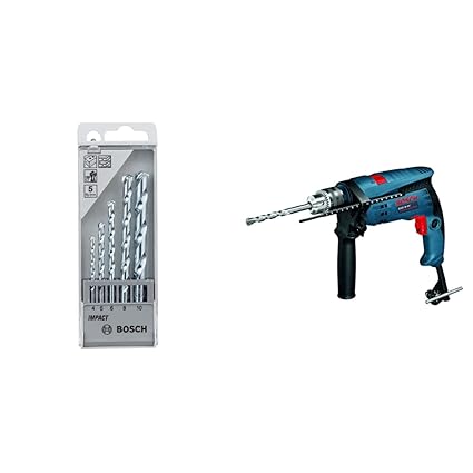 Bosch 2608590090 Masonry Drill Bit Set (5-Pieces) & Bosch GSB 16RE Impact Drill 16 MM