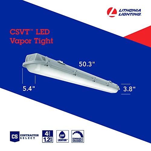 Image of Lithonia Lighting Vapor Tight LED Strip Light, Waterproof LED Lights for Garage, Workshop or Freezer, 4ft LED Strip, 5000 Lumens, 4000K Cool White, MVOLT, Dimmable, 4-Foot