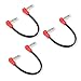 M MAKA Flat Low Profile Guitar Patch Cable 8 inch for Effects Pedals, S-Shape, 1/4 inch Right-Angle, Red, 3-Pack New Version