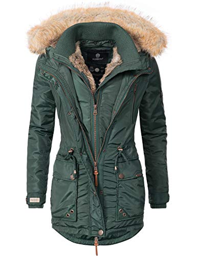 Marikoo Grinsekatze Abrigo de Invierno Parka para Mujer Verde XL