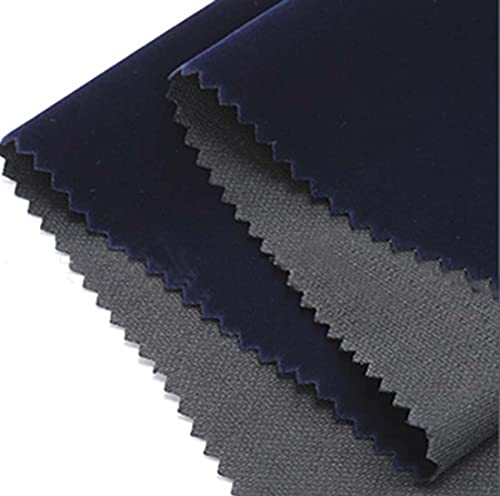 CHENGZHG Self Adhesive Velvet Flocking Liner for Jewelry Drawer Art Crafts DIY Project Velvet Fabric Peel and Stick Drawer Velvet Liner 17.7" x 78.7" (Dark Blue)