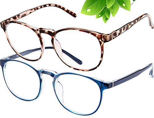 Image of Blue Light Blocking Glasses Women /Men,Retro Round Anti Eyestrain Computer Gaming Glasses(2Pack)