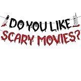 Movie Night Party Decoration Do You Like Scary Movies Banner Hallow Horror Movies Night Party Decor Have a Killer Scream Party Decor Halloween Bloody Slayer Murder theme Spooky Creepy Event