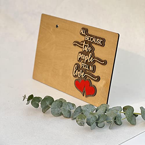 All Because Two People Fell In Love, Wedding Photo Frames, Engagement Picture Frames, Rustic Wooden Picture Frames 12X8 In Fit 6X4 In Photo. #TOP3