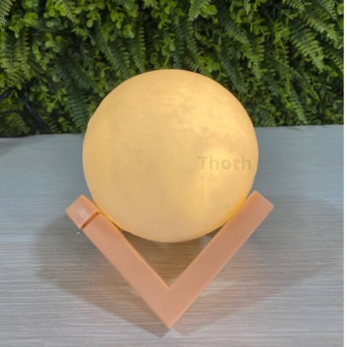 Luminária Mini Lua Cheia Abajur Decoração LED com Alto Relevo e Base para Decoração Sem Fio