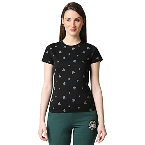 Image of Bewakoof Women's All Over Printed 100% Cotton T-Shirt - Regular Fit, Round Neck, Half Sleeves