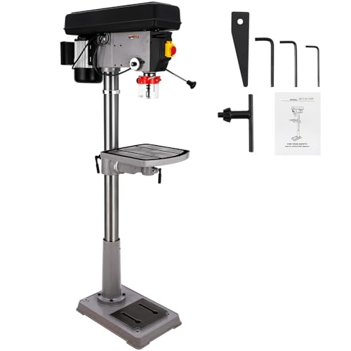 Image of DP11 17 Inch Floor Drill Press with Pure Copper Motor, Variable Speed 200-3630 RPM, Benchtop Drill Press for Wood and Metalworking, Tilting Table, Durable Cast Iron Construction