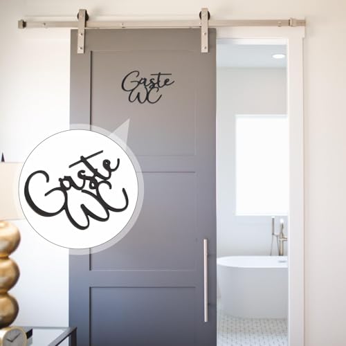 Gästetoilettenschild,Toilettenbelegungsschild für die Wandtür der Gästetoilette,dekoratives lustiges Türschild für den Innen- und Außenbereich,Wandtür der Gästetoilette für Den(Schwarz)