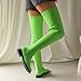 Knee High Boots Women Thigh High Over Knee Stretch Fashion Low Chunky Heel Round Toe Zipper Winter Boots Black Red US4.5-14, green, 47