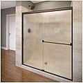 Basco Classic Semi-Frameless Sliding Shower Door, Fits 56-60 in. W x 70 in. H, 3/16 in. Obscure Tempered Glass, Oil Rubbed Bronze