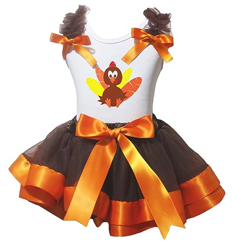 Traje de falda de pétalos con volumen cola de pavo irisado para niñas de meses a 8 años