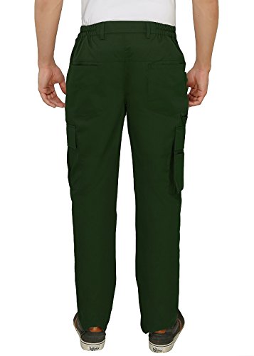 Image of ASHDAN Outdoor Solid Cargos. Regular Fit. Multi-Utility Pockets. Sturdy Polyester-Cotton Blended Cargo Trousers