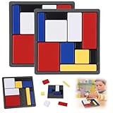 Genérico Juego de lógica y acertijos para niños y Adultos, 88 desafíos, 4 Niveles de dificultad, Rompecabezas lógicos portátiles, Juego Educativo para el Aula, Regalo para Fiestas Familiares(2PC)