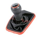 SISS Schaltknauf für Golf 4 IV MK4 GTI R32 Bora MK 4 Jetta 5-Gang 23mm komplett Knauf Schaltsack Schaltmanschette Ersatz für 1J0 711 113(Rot)