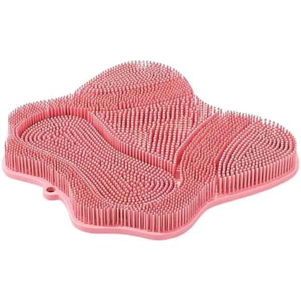 Scrubber Shower Foot Scrubber, silikonowa mata, 30 cm Non Slip Suction Pad Design with Gentle Cleaning Effect, akcesoria do pielęgnacji kąpieli z miękkimi włosami, szczotka do peelingu stóp do użytku