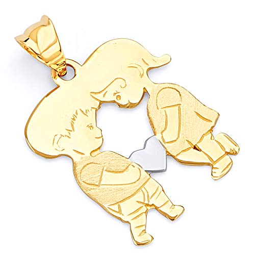 14k REAL Yellow Gold Charm Pendant (Size : 22 x 14 mm)