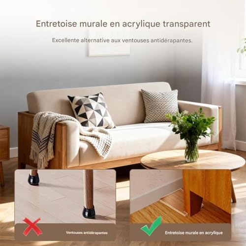 Tope de pared para sofá que evita daños y estabiliza tus muebles en el hogar 3
