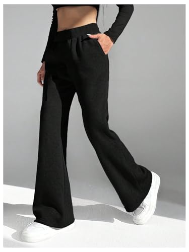 Milumia Girl's Flared Leg Sweatpants High Waist Fleece Lined Athletic Yoga Jogger Pants4