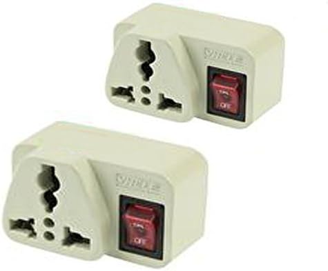 WTP US USA EU AU To UK Plug Adapter with Power Switch for Africa, United Kingdom, Hong Kong (Type G) - 2 Pack