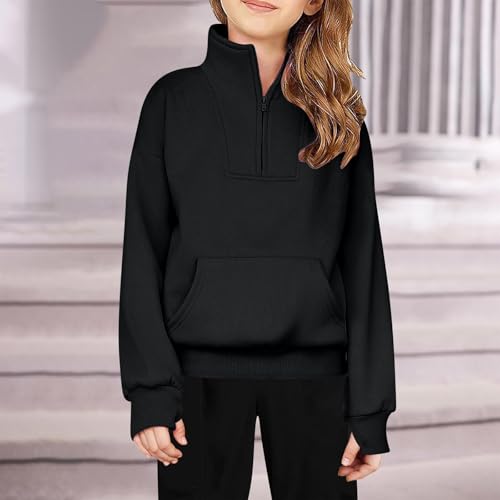 Cute Sweatshirts for Teen Girls Long Sleeve Shirts Zip up Cropped Tops Tween Girl Trendy Preppy Clothes Thumb Hole2