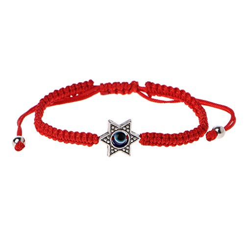 cuigu de pulseras de cadena de Hamsa de la suerte rojo de Cábala mano de fatima de ojos mal de azul, A #, 7.09
