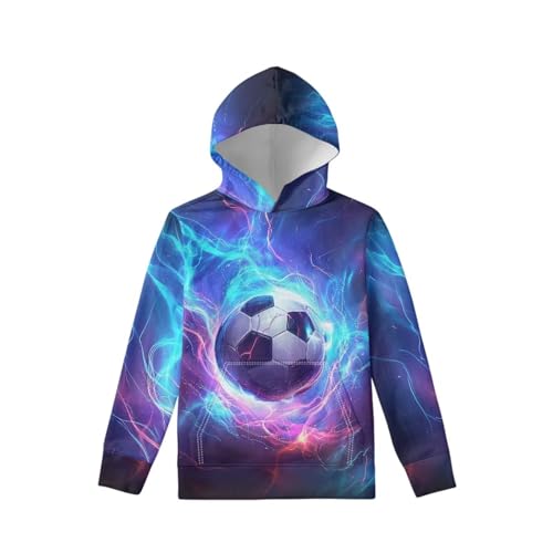Image of WELLFLYHOM Boys Hooded Sweatshirts Hoodie Pullover Cool Graphic Crewneck Blouses Size 6-16