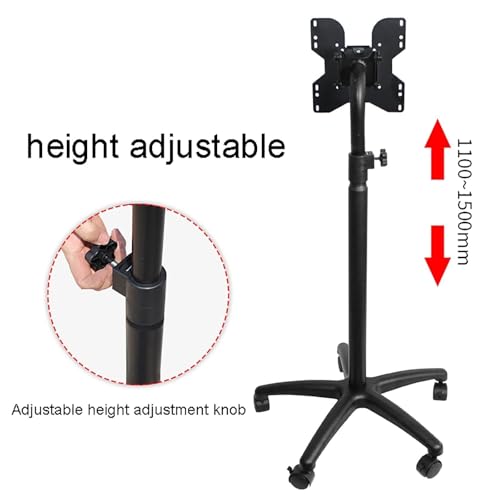 Soporte móvil para TV, ruedas con bloqueo, acero, ajustable miniatura 3