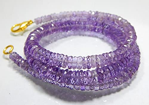 Améthyste naturelle en perles facettées pneu roue 4x7.5mm fil 19 pouces création bijoux