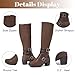 Ruiee Women's Knee High Boots with Chunky Heel, Pointed Toe, Comfortable and Fashionable for Fall and Winter Wear for Women. 230304 Brown ZPU Size8
