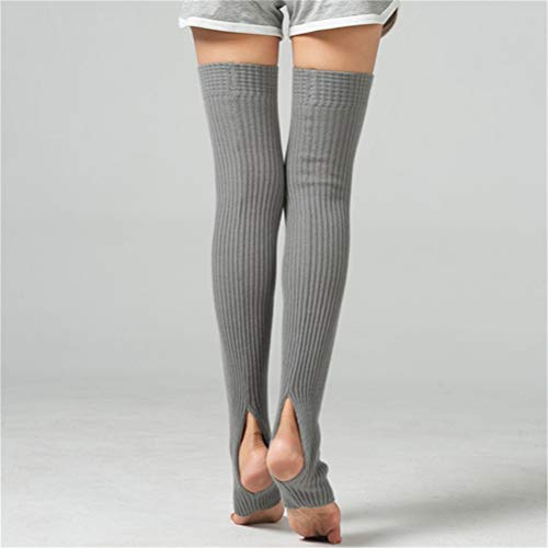 Aonijie Women Professional Yoga Socks - Calf Knitted Leg Warmers Yoga Socks Boot Cover (Grey-75Cm/29.5In) #TOP3